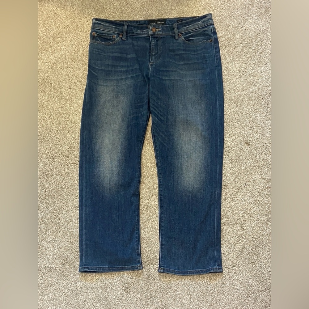 Lucky Brand Dark Blue Sweet Mid Rise Crop Jean